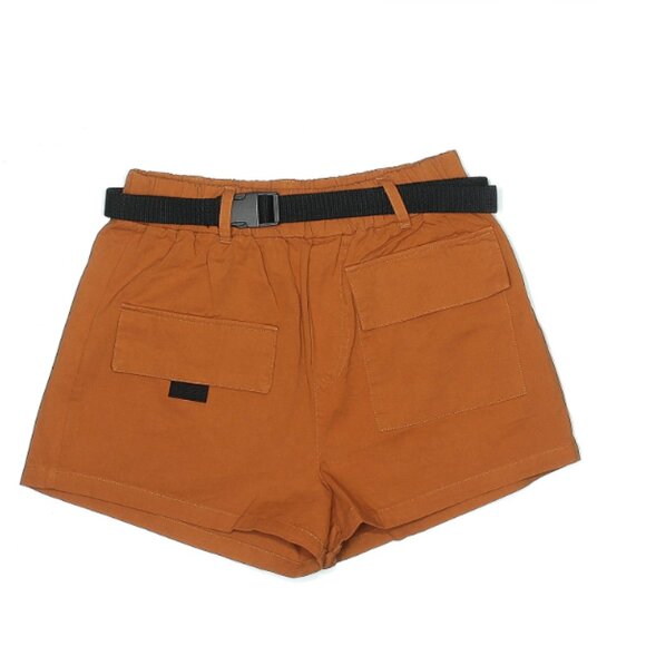 Active USA Pants - Orange Cotton Elastic Waist Cargo Shorts (DOES NOT COME WITH BELT) Size Large